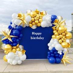 187PCS Royal Blue and Gold Balloons Arch Garland Kit, 5 10 12 18inch Royal Bl…