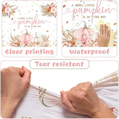 3Pcs Pink Little Pumpkin Table Cloth for Girl, Boho Fall Baby Shower