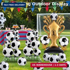 5 Pcs Soccer Balloons Party Decorations Set, Extra Large Trophy & World Cup Foil