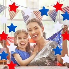 6-Inch Star Paper Cutouts – 72 Durable Red, White & Blue for Craft Projects