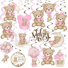 Bear Baby Shower Party Hanging Swirls We Can Bearly Wait Ceiling Streamers Be…