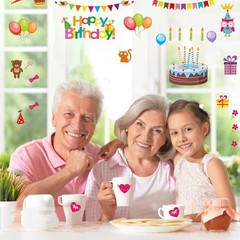 Happy Birthday Window Clings,131Pcs Birthday Decorations Stickers,Unique Birt…
