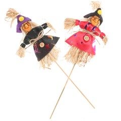 4 Pcs mini scarecrow on a stick Garden Portable Outdoor Scarecrow Decors Garden