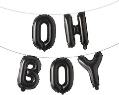 16 Inch Oh Boy Balloons Banners Alphabet Foil Letter Balloon Decoration with Rop