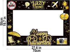 Retirement Party Photo Booth Props Kit – 37Pcs Paper Photo Props 1 Frame Glitter