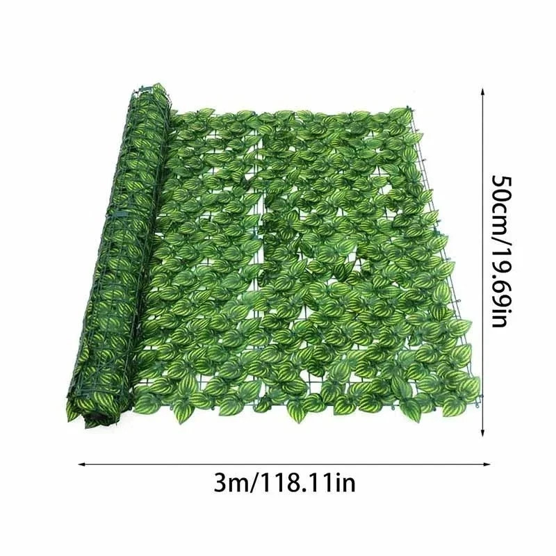 3M Artificial Green Leaf Fence Panel Faux Privacy Screen Garden Balcony Outdoor