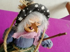 Helloween Decoration Standing Witch Broomstick Decoration Display Scary FAST