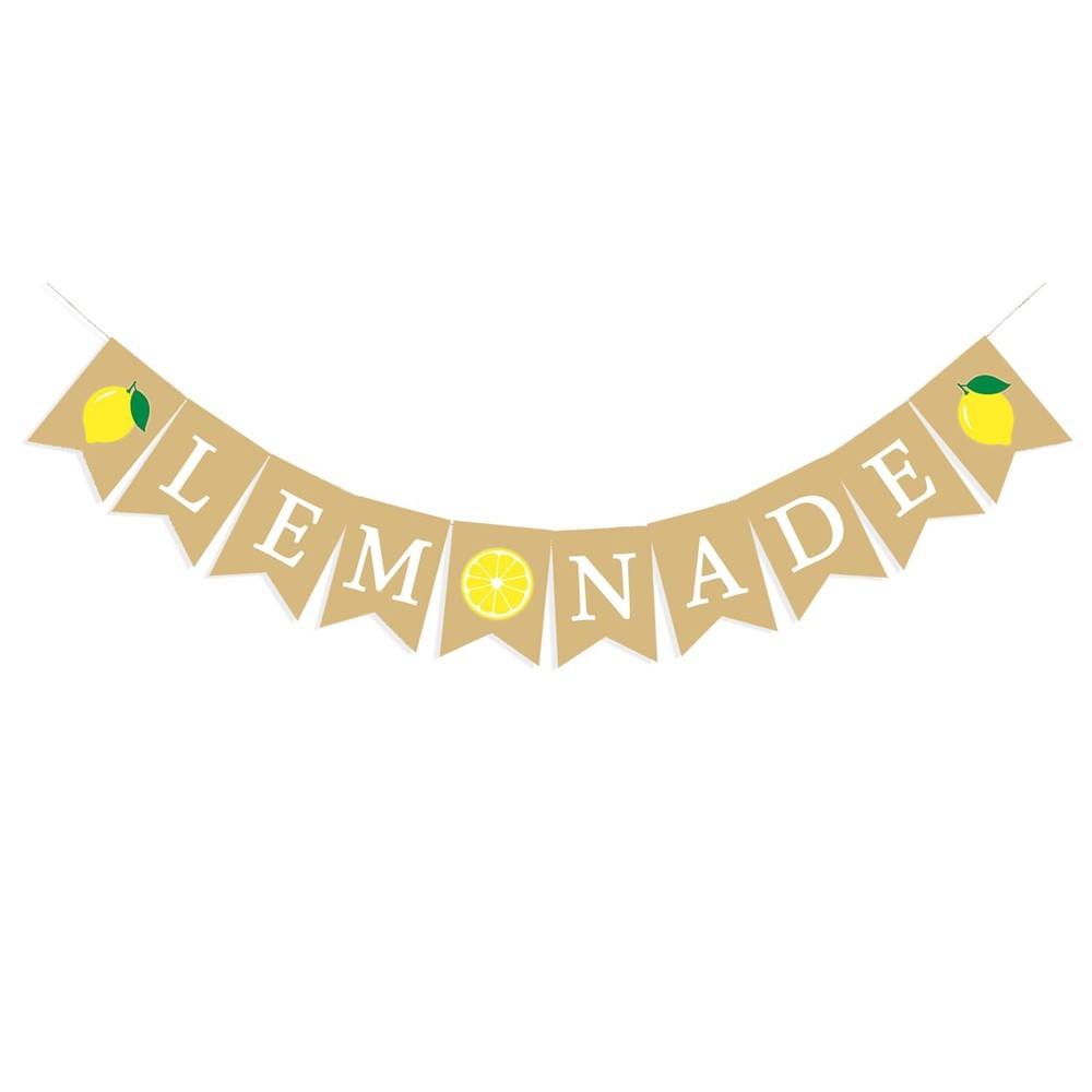 Rustic Kids Lemonade Stand Banner Sign Outdoor Decorations Summer Party Decor