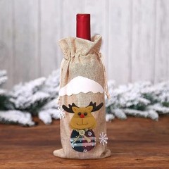 Christmas Wine Bottle Cover Wine Gift Bags with Drawstring Reusable Covers