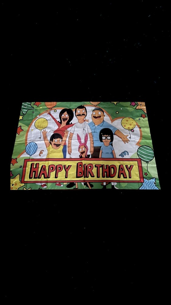 Party Backdrop Birthday Bob’s Burgers Cartoon Characters Multicolor Decoration