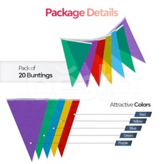 10m Bunting Flags Pennant Party Decorations Parties Flag Wedding Banner Triangle