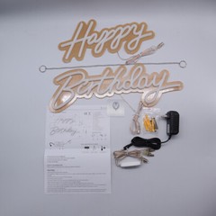 USA Happy Birthday LED Neon Lamp Integrative Hanging Sign Party Decor Home Decor