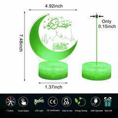 Eid Mubarak Ramadan Night Light Lamp For Muslim Islam Table Party Decoration