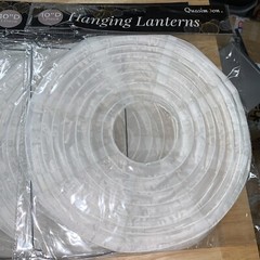 Quasimoon 10 Hanging White Mesh Lanterns 10″