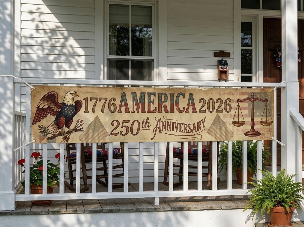 250th American Anniversary Banner 1776-2026, Patriotic 250 Years USA Yard Sig…