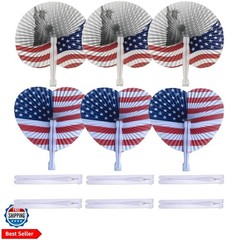 20 Pack Paper Folding Hand Fans,Decoration Stars & Stripes July 4th Patriotic…