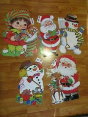 Christmas Diecuts Cutouts HMS #501 to #519 Vintage Decorations U Pick NOT a LOT