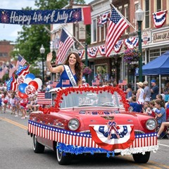 4th of July Car Parade Decorations Patriotic Golf Cart Decor,250th Anniversary