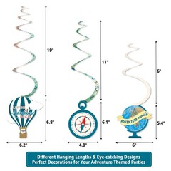 52 PCS Travel Themed Party Decorations Set Let the Adventure Begin Banner Center