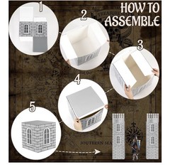 9 Pcs Medieval Party Decorations Knight Cardboard Castle Playhouse Large Medi…
