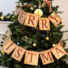 Merry Christmas Banner-Vintage Christmas Decorations Vintage Merry Christmas US
