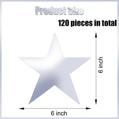 120 PCS Silver Star Cutouts 6 Inch Cardboard Decorations Bulletin Board DIY