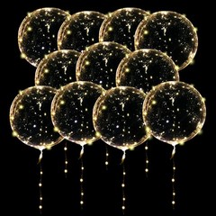 20 Pack Led Balloons Light Up with Warm White Lights, 20 Pcs Transparent Ball…