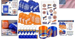 576pc Dart Battle Birthday Party Supplies Silicone Wristbands Gift Bags