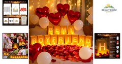 Elegant Light Up Letters with LED Lights and Decorative Rose Petals for Parties
