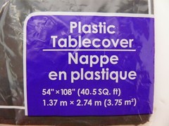 3 TABLE COVERS and 3 packs of NAPKINS – Black and Orange