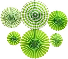 Assorted Sizes – 6 Pcs Hanging Paper Fans for Graduation & Holiday Parties