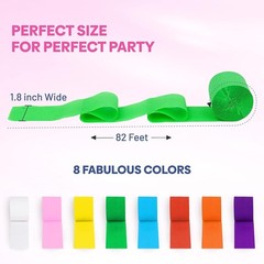 Festival-Ready Rainbow Streamers: 8 Vibrant Rolls for Unforgettable Parties