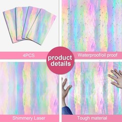 4 Pack Iridescence Plastic Tablecloths Disposable Galentines Day Decorations …
