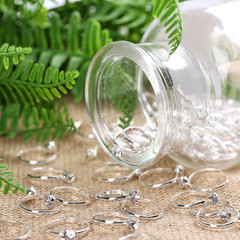 Whaline 36 Packs Diamond Engagement Rings Bridal Shower Rings for Wedding Table