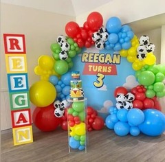 Red Blue Yellow Balloons Arch Kit, 162pcs Multi Color Red Yellow Green Blue