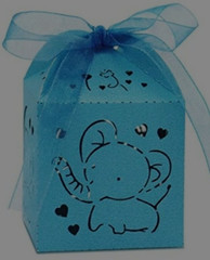 Blue Baby Shower Lot «BOY» (TREAT BOXES & RIBBON/PACIFIER CHARM/MOM TO BE SASH)