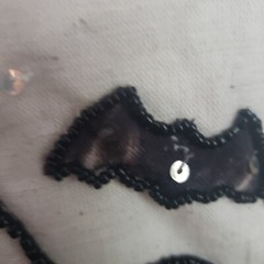 Ghosts in Truck Halloween Beaded/Sequin Wall Hanging Flag New