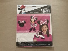 Minnie Mouse Photo Booth Kit~32.5” X 59” Backdrop, 4 Wearables & 5 Props, New!