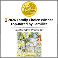 269 Piece Winnie Bear Baby Shower Decorations Kit with Balloon Arch and Backdrop