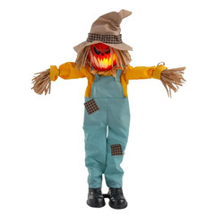 Light-Up Standing Sonic Scarecrow Halloween Decoration Animated Pumpkin Prop ATC