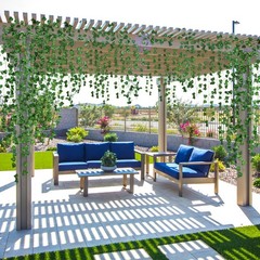 LAFORET Fake Vines for Room Decor(12 Pack 84ft), Home Bedroom 84 feet, Green