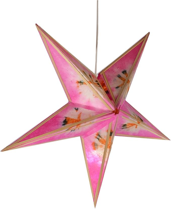 Star Shape Colorful Lokta Paper Lanterns Lamp Shade Party Decorations