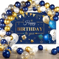 Birthday Confetti Balloons Kit Set Photography Backdrop Banner Party Decorations