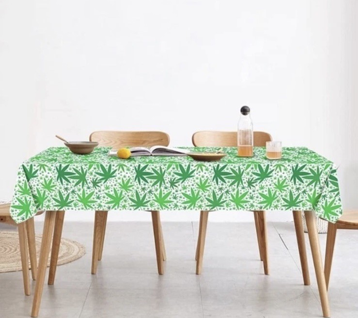 3 Pcs Hawaii Tropical Leaves Weed Leaf Tablecloth Disposable Plastic Rectangular
