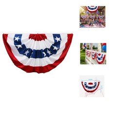 Elegant Red, White & Blue Flag Bunting 1.5×3 FT for Memorial Day Celebrations