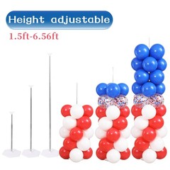 Red White and Blue Balloon Column Stand Kit Set of 2, 4th of July Balloons Pa…