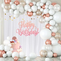 Cortinas de fondo blanco de 5×10 pies, 2 paneles, para fiesta, boda, Baby Shower