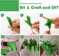 Dark Green Crepe Paper Streamers 4Pcs 328Ft Pack of Emerald Forest Hunter Green