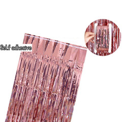 2x Laser Party Curtain Background Metallic Foil Fringe Birthday Photo Wall Decor