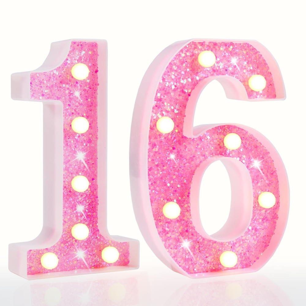 Marquee Numbers Lights for Her Pink Light Up Numbers for Sweet 16th Birthday …